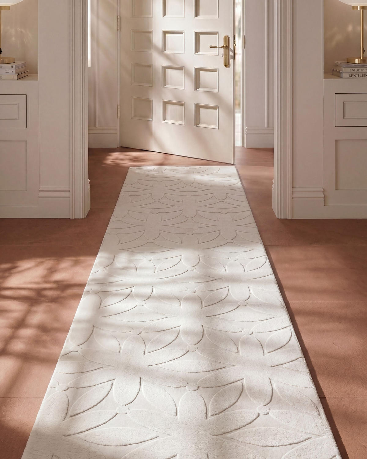 KOBEREC Krémově bílý 80/300 cm Hood - bílá/krémová, textil (80/300cm) - Beliani