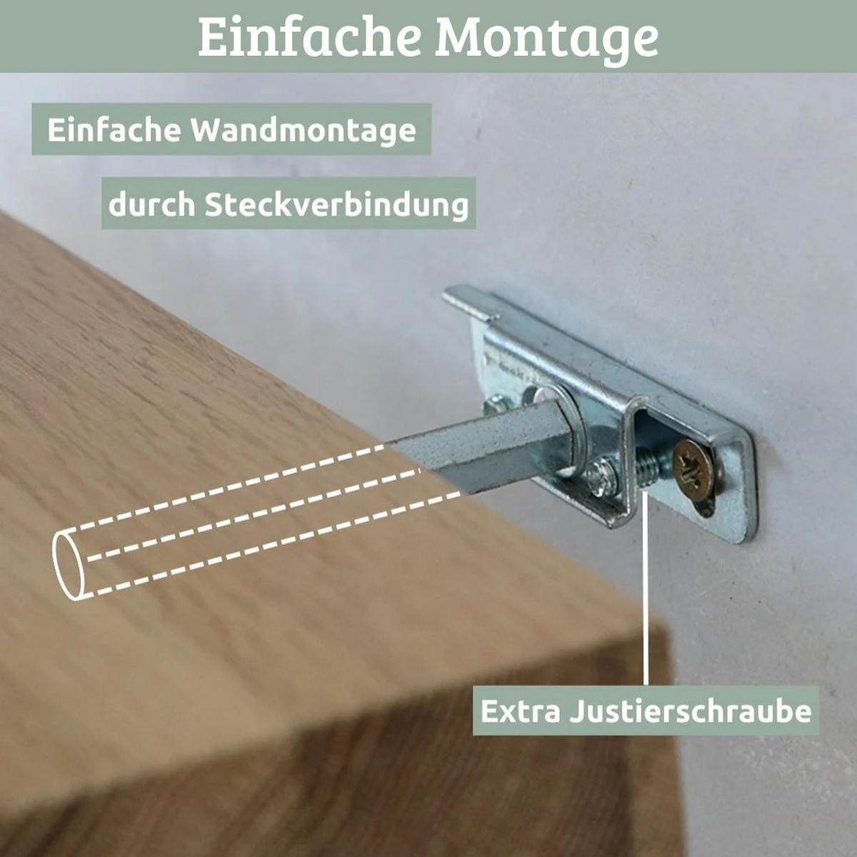 WANDREGAL 2er-Set Holz HYDI Eichenholz Massiv - Braun, Holz (70/4/22cm) - DELUKE