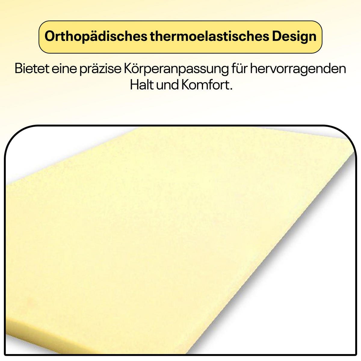 MATRATZEN TOPPER 140 x 200 cm viscoelastisch Schaumstoff ohne Bezug - Gelb, Naturmaterialien - Best for Kids