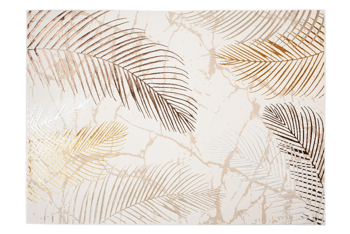 TEPPICH GOLDEN Creme Braun 180/260 cm - Braun, Kunststoff (180/260cm) - Tapiso