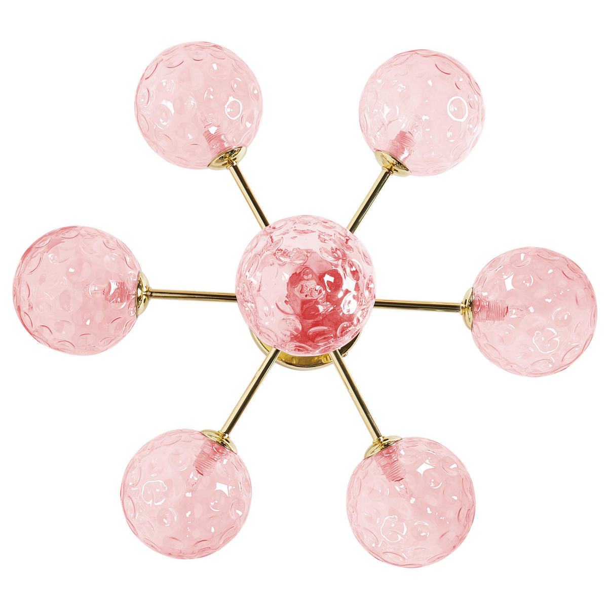DECKENLAMPE Glas Rosa Anadyr - Dunkelbraun, Glas (52/52/28cm) - Beliani
