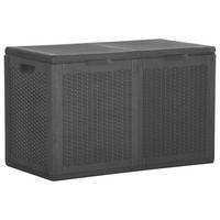 GARTEN-AUFBEWAHRUNGSBOX 180 L Schwarz PP Rattan - Schwarz, Kunststoff (80.5/51/44.5cm) - furnicato