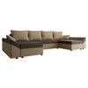 WOHNLANDSCHAFT Dante U - Beige/Schwarz, Holz/Kunststoff (310/82/140cm) - MIRJAN24