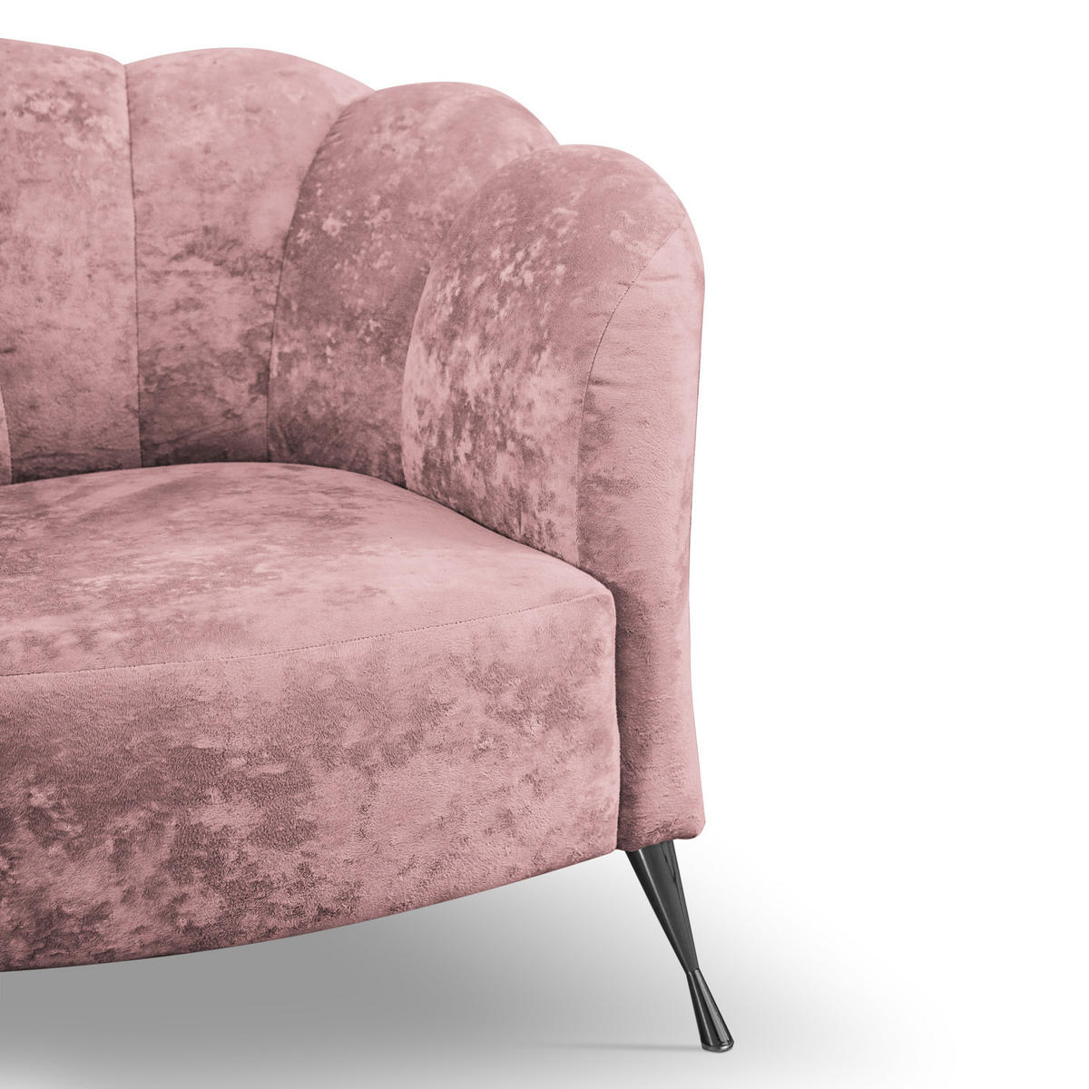 POLSTERSESSEL Adria mit Metallfüßen - Dunkelrosa/Schwarz, Holzwerkstoff/Textil (87/78/83cm) - Ravio