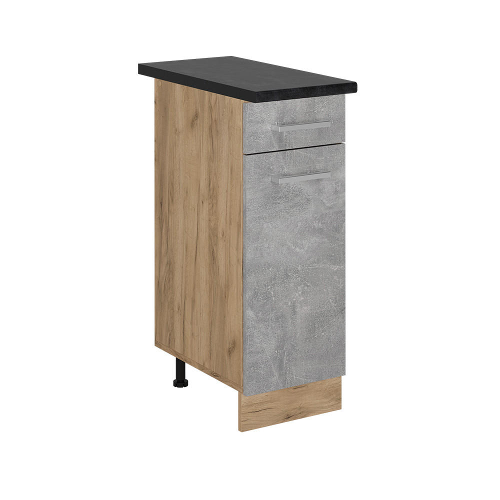 KÜCHENUNTERSCHRANK R-Line Beton 30 cm , AP Anthrazit - Honigeiche/Schieferfarben, Holzwerkstoff (30/81.6/60cm) - Vicco