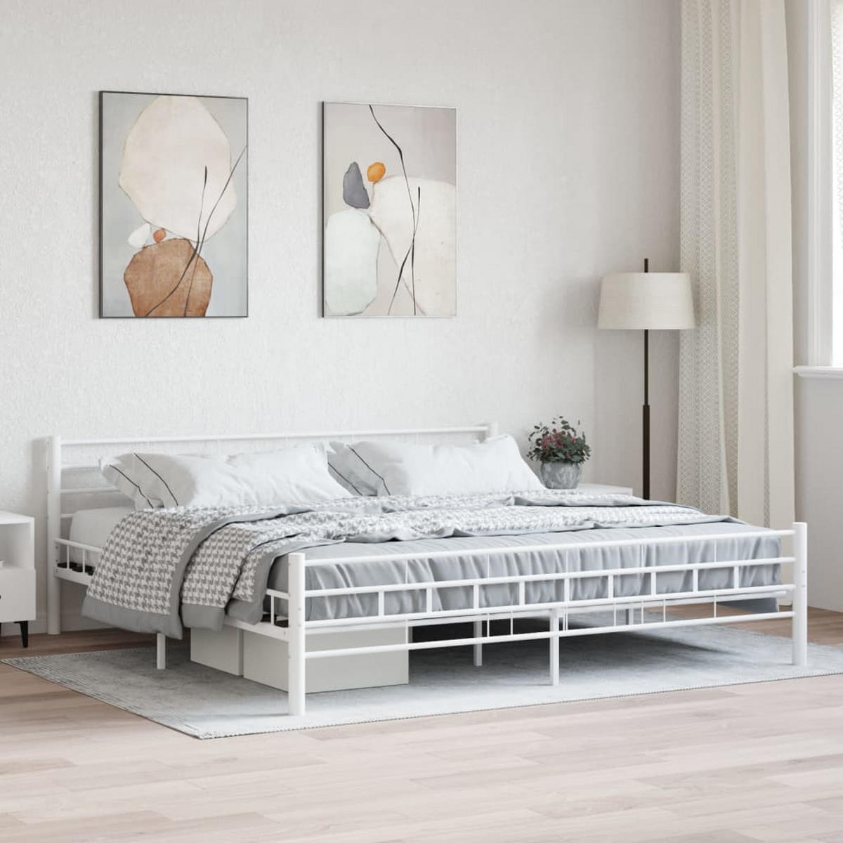 METALLBETT Hood 207/210 cm - Weiß, Metall (200/200cm) - Nettlife