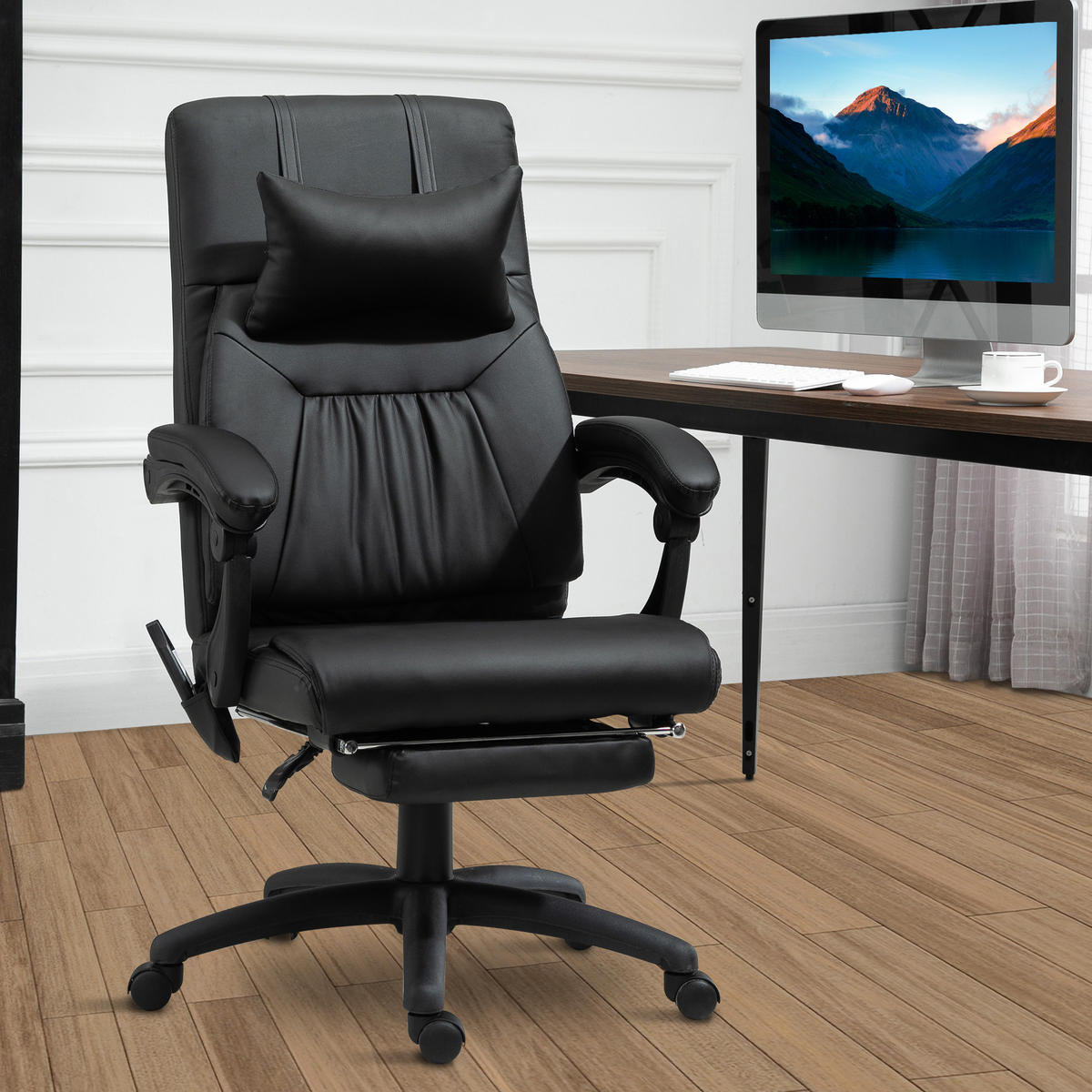 CHEFSESSEL DE-11805 mit 7-Punkt-Massage Schwarz - Schwarz, Metall (79/112/68cm) - ComfortXL