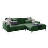 ECKSOFA CARA Smaragdgrün Cord - Smaragdgrün/Dunkelgrün, Textil/Metall (272/190cm) - KAWOLA