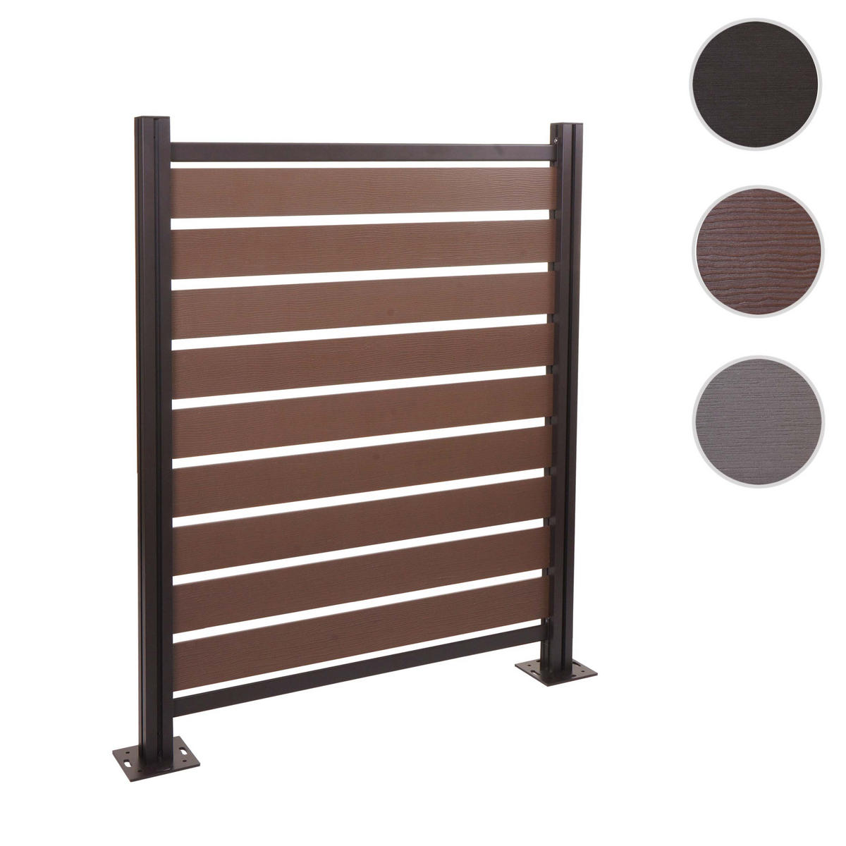 ALU MÜLLTONNEN-ZAUN Braun - Braun, Metall (110/130/6cm) - MCW