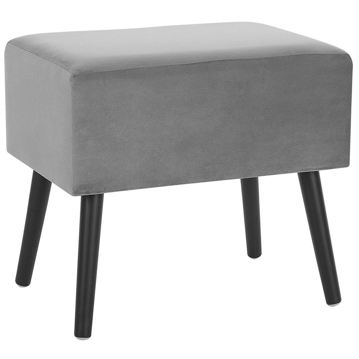 NACHTTISCH grau Samtstoff Eurostar - Schwarz/Grau, Textil (50/46/35cm) - Beliani