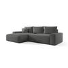 ECKSOFA MONA mit Schlaffunktion QUELLE 92 Links - Grau, Textil (175/280cm) - Bedante