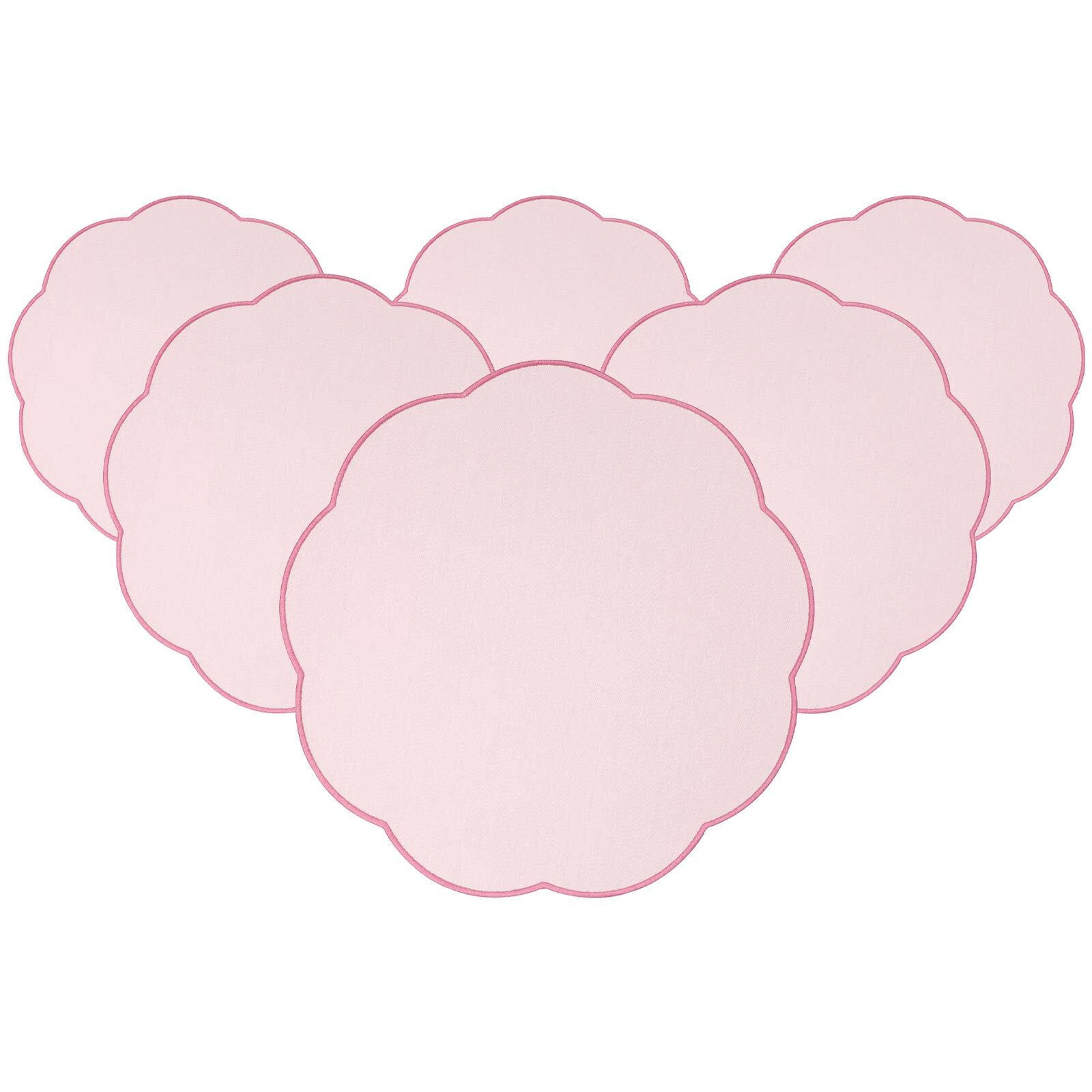 PLATZSETS Fleur Accessoires rosa ø 40 cm 6er Set - Rosa, Textil (40cm) - Villeroy & Boch