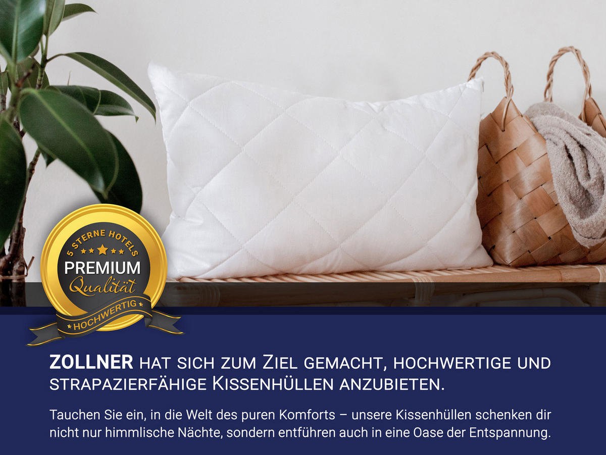 KISSENBEZUG, 40x60 cm, 50% Polyester, 50% Baumwolle, Weiß - Weiß, Textil (40/60cm) - Zollner