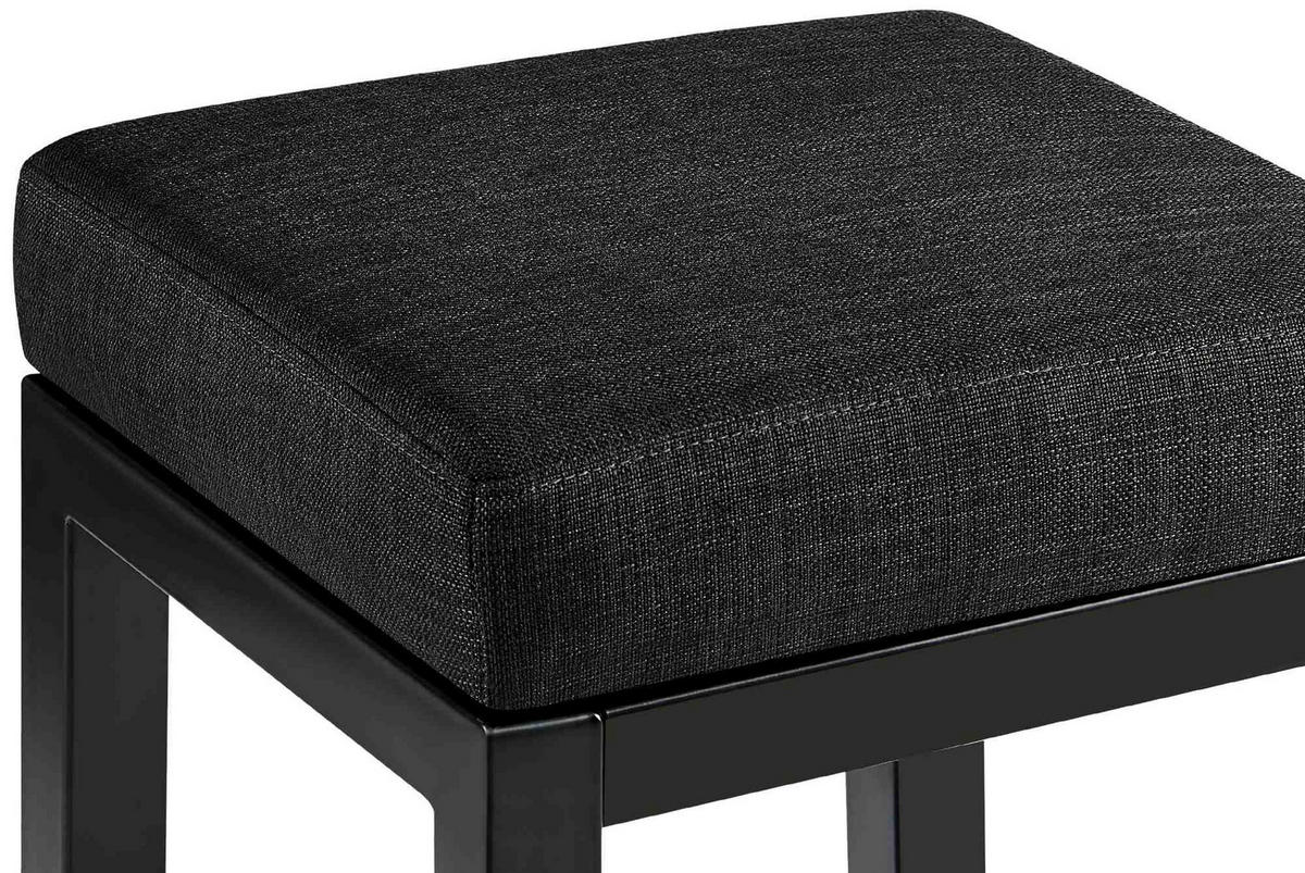 BARHOCKER Stoff Dunkelgrau - Dunkelgrau/Schwarz, Textil/Metall (37/83/37cm) - CLP
