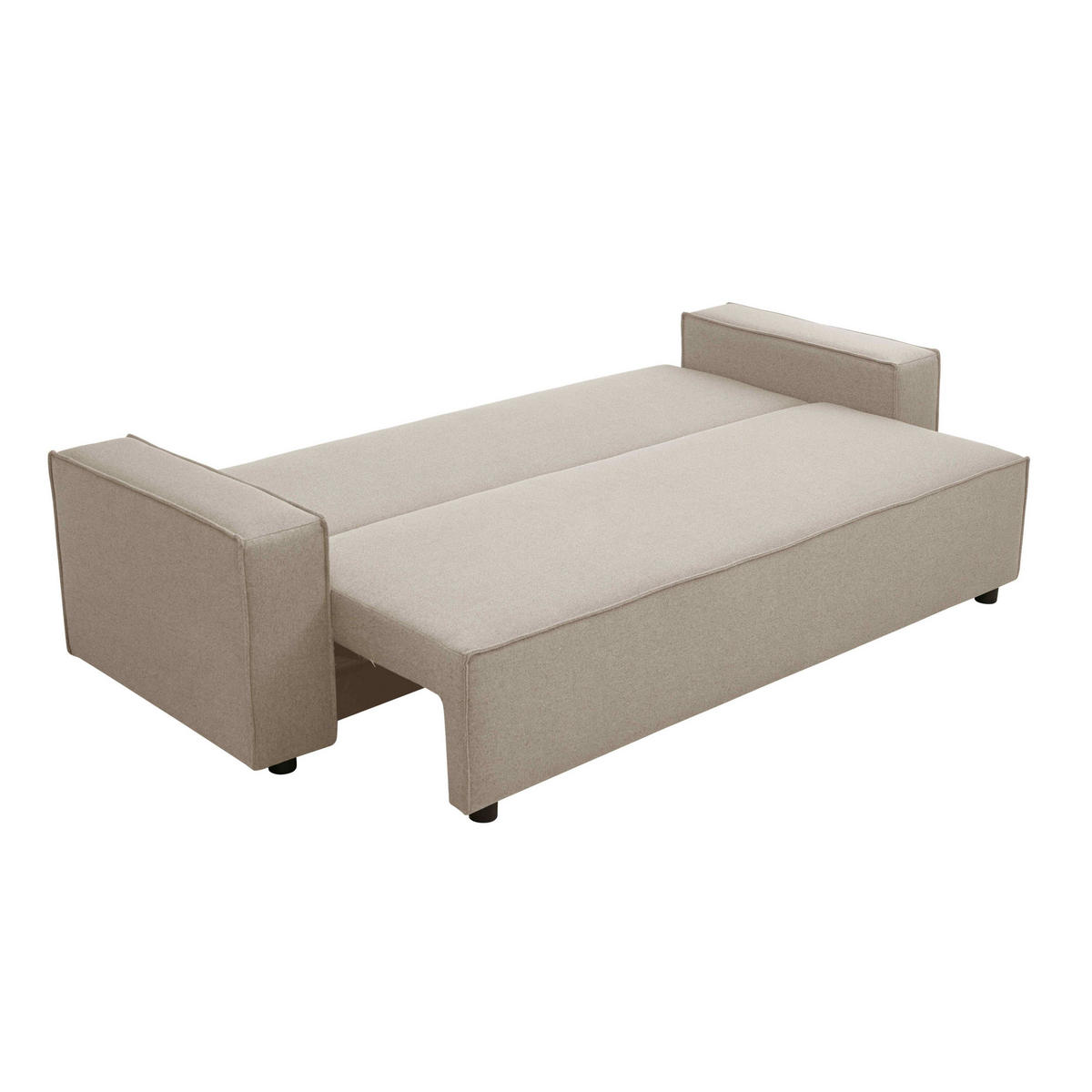 SOFA 3-Sitzer, Beigefarbe - Beige, Textil (93/82/220cm) - Oviala