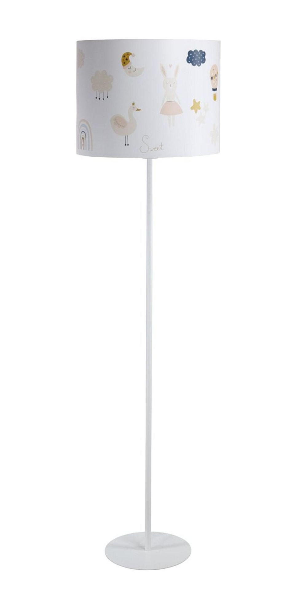 STEHLAMPE Bunt 40/30 cm - Multicolor/Weiß, Kunststoff (30/3.8/30cm) - ONZENO