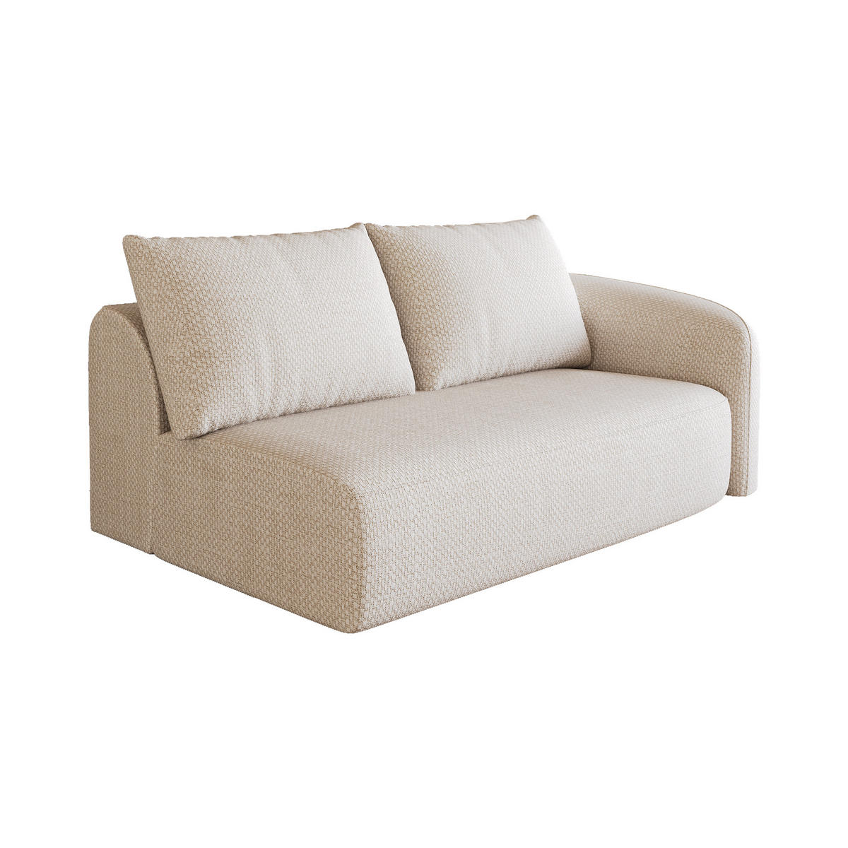 SOFAELEMENT DE-34711 Rechts-2-Sitzer Weiß - Weiß, Textil (90/85/160cm) - ComfortXL