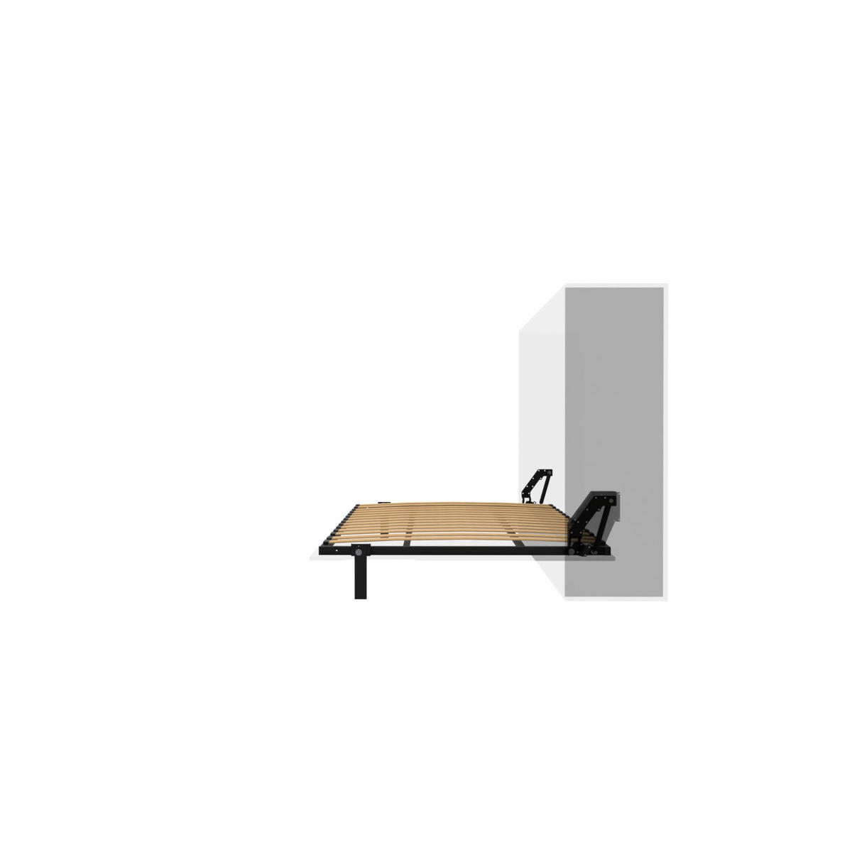 SCHRANKBETT Morphy Einbaubares 200x150 Horizontal - Weiß, Holz/Metall (200/150cm) - WallBedKing