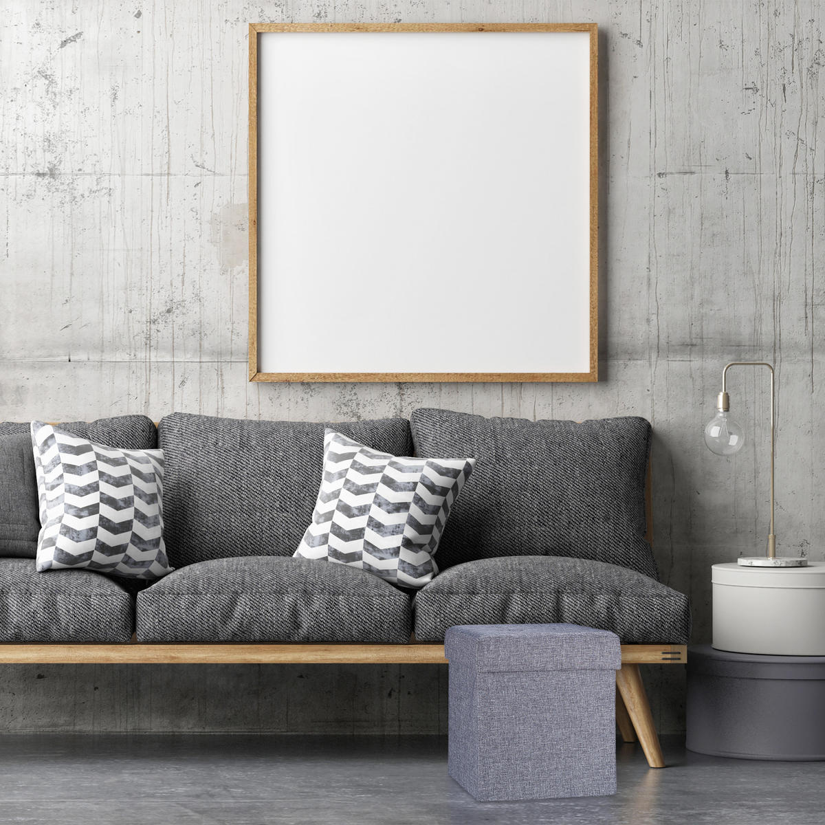 SITZHOCKER - Grau, Holzwerkstoff/Textil (38/41/38cm) - Relaxdays