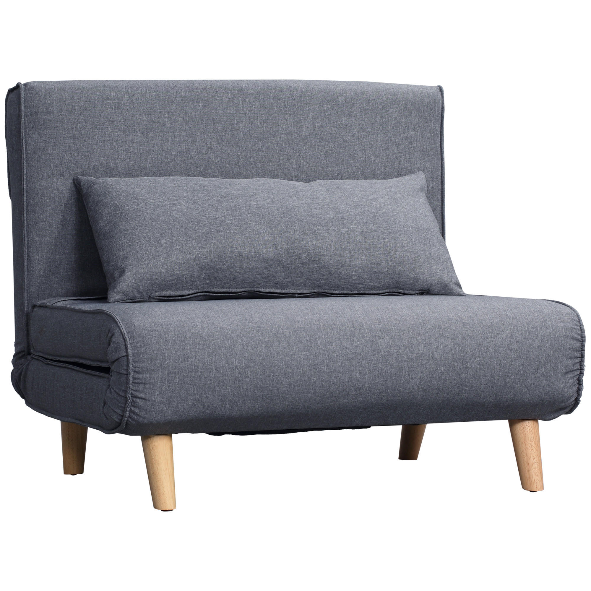 SCHLAFSESSEL, Leinenimitat, Holz, Grau - Grau, Textil (78/80/94cm) - HOMCOM