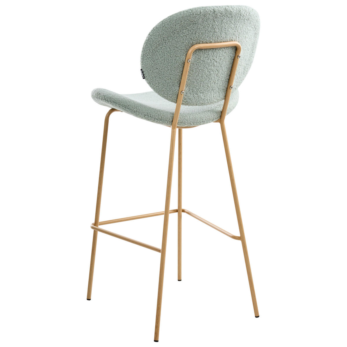 BARHOCKER 2er-Set Hellbraun/Hellgrün Luana - Hellbraun/Hellgrün, Textil (52/116/48cm) - Beliani