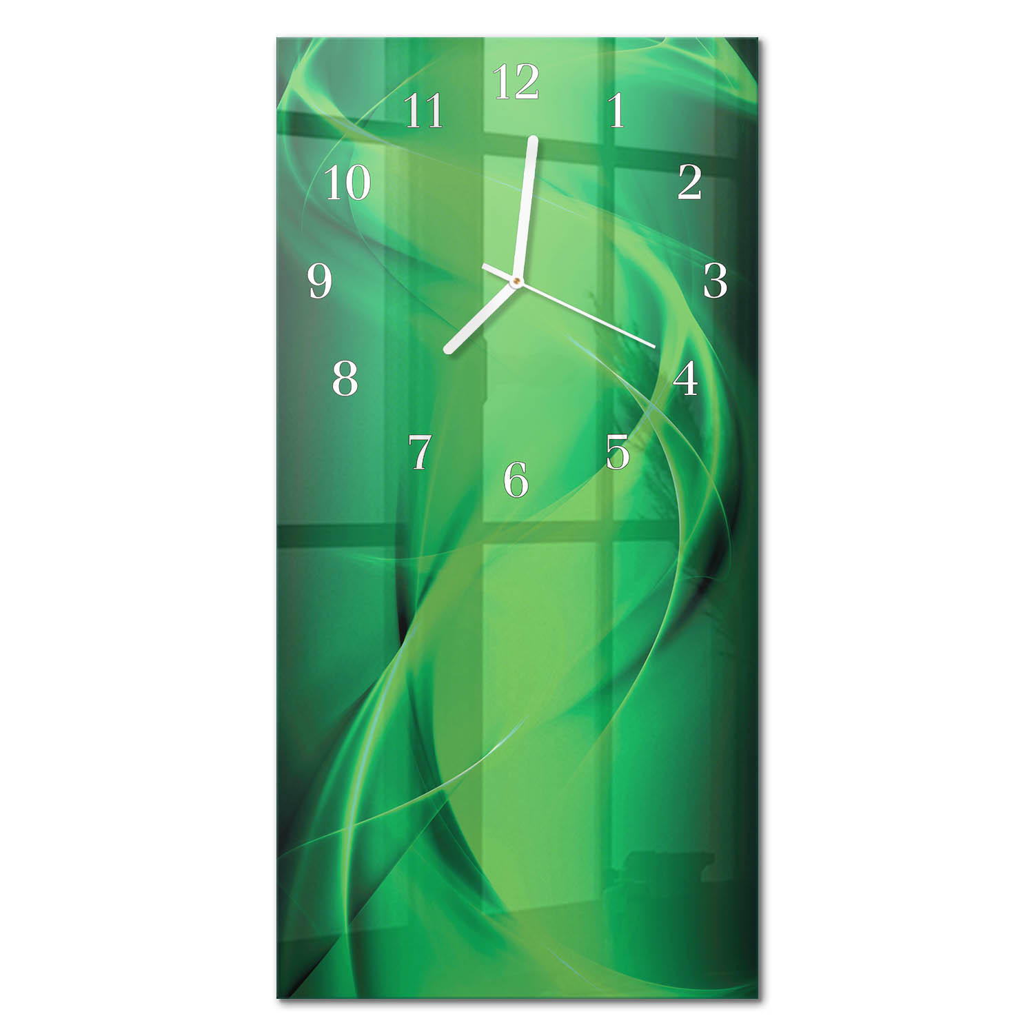 WANDUHR 30x60 cm - Holzbrücke - Grün, Glas (30/60/0.4cm) - TULUP