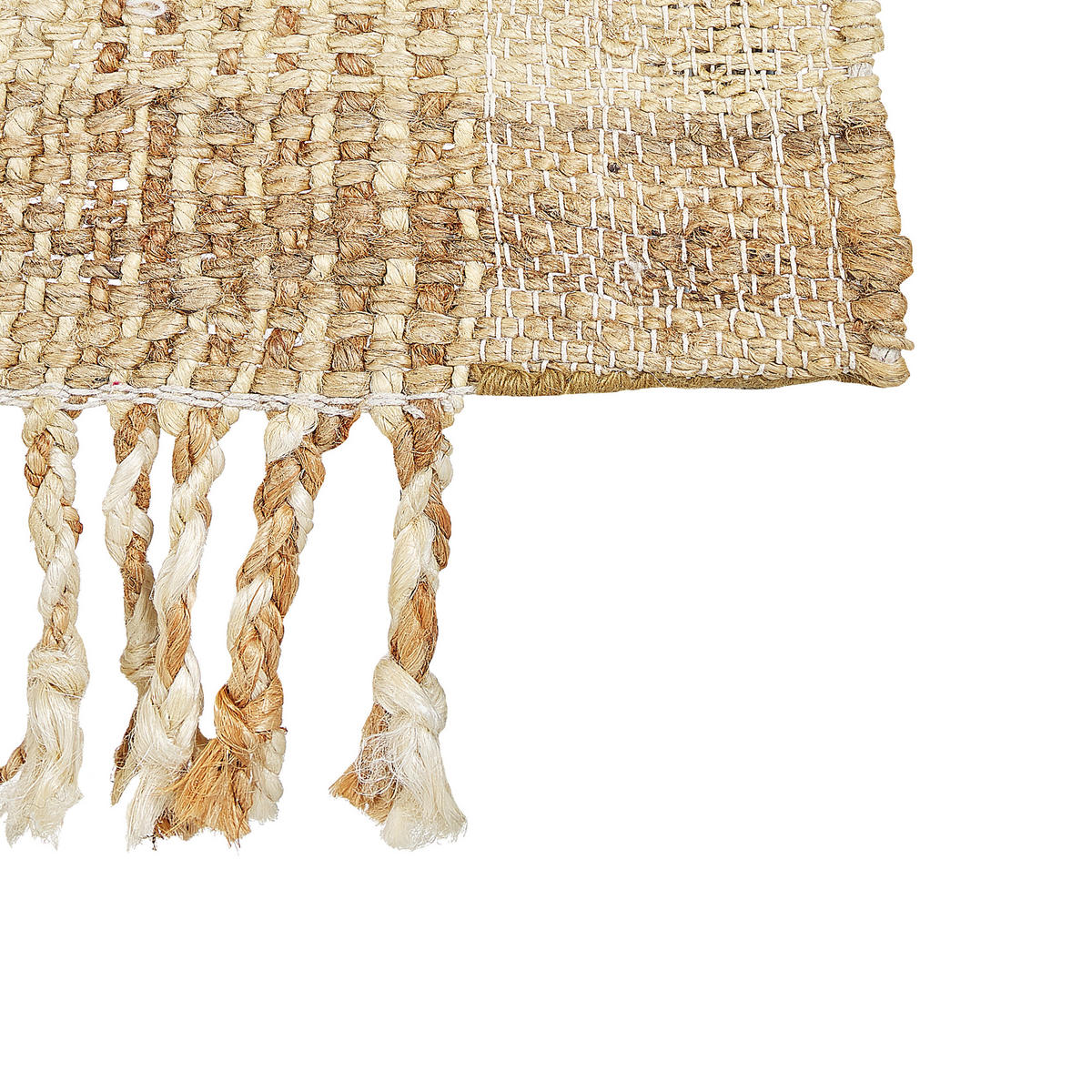 TEPPICH geflochten Berissa 230/160 cm - Beige, Naturmaterialen (160/230cm) - Beliani