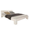 HOLZBETT Weiss 140/200 cm Doppelbett mit Lattenrost - Naturfarben/Weiß, Holz (140/200cm) - Homestyle4u