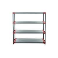 KUNSTSTOFFREGAL GREY BEAR Low 138x130x46cm Fachlast 70kg Grau-Rot - Rot, Kunststoff (130/138/46cm) - PROREGAL