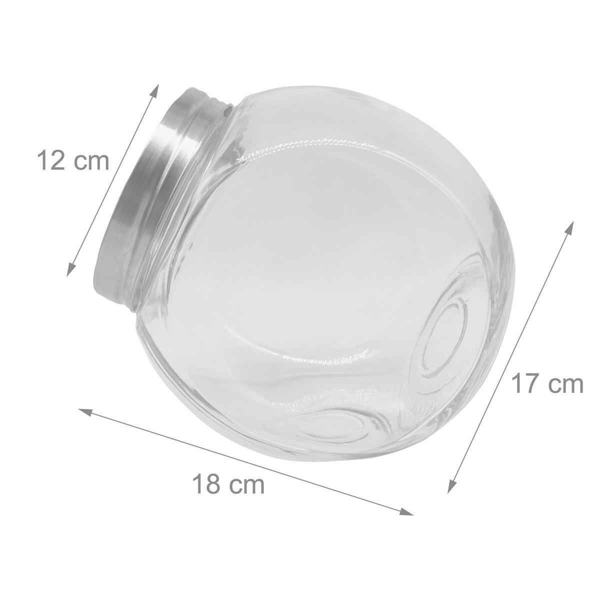 2XDÓZY na cukríky - priehľadné, kov/plast (17.5/18/12.5cm) - Relaxdays