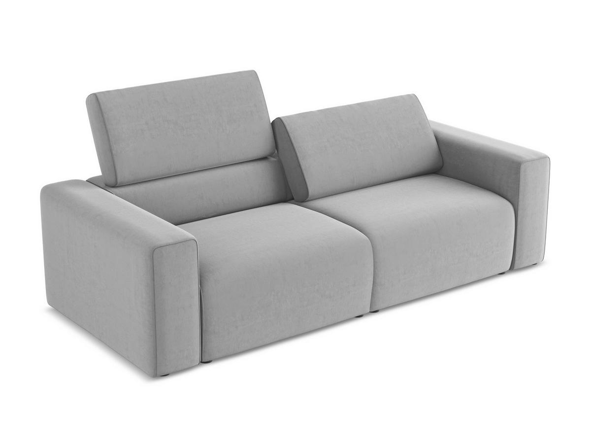 3-SITZER SOFA Samt Stoff Grau - Creme/Schwarz, Kunststoff/Textil (224/80/103cm) - Makamii