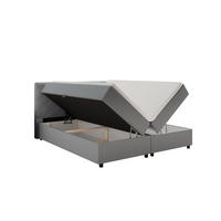BOXBETT Diamaro 180x200 cm mit Bettkasten und Topper - Hellgrau - Hellgrau, Holz (180/200cm) - Panda Möbel