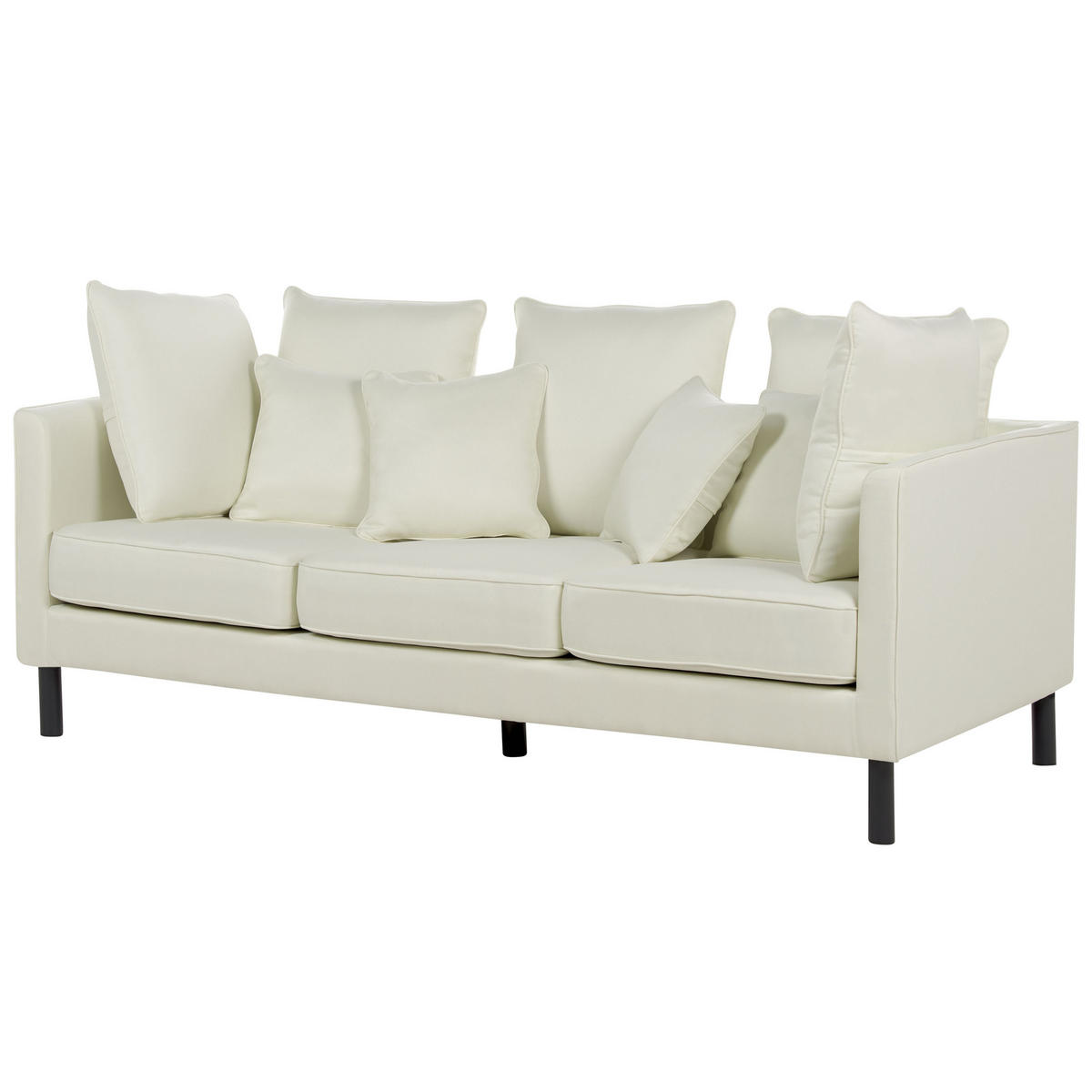 3-SITZER-SOFA cremeweiß Fenstad - Schwarz/Weiß, Textil (200/97/95cm) - Beliani