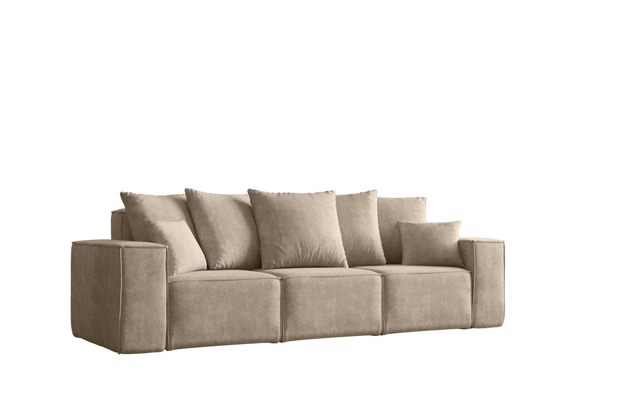 SOFA Sitzer ELLA Modern Mit Schlaffunktion Stoff Noel Hellbeige - Ecru, Holz/Textil (247/78/90cm) - Kaiser Möbel