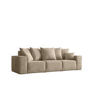 SOFA Sitzer ELLA Modern Mit Schlaffunktion Stoff Noel Hellbeige - Ecru, Holz/Textil (247/78/90cm) - Kaiser Möbel