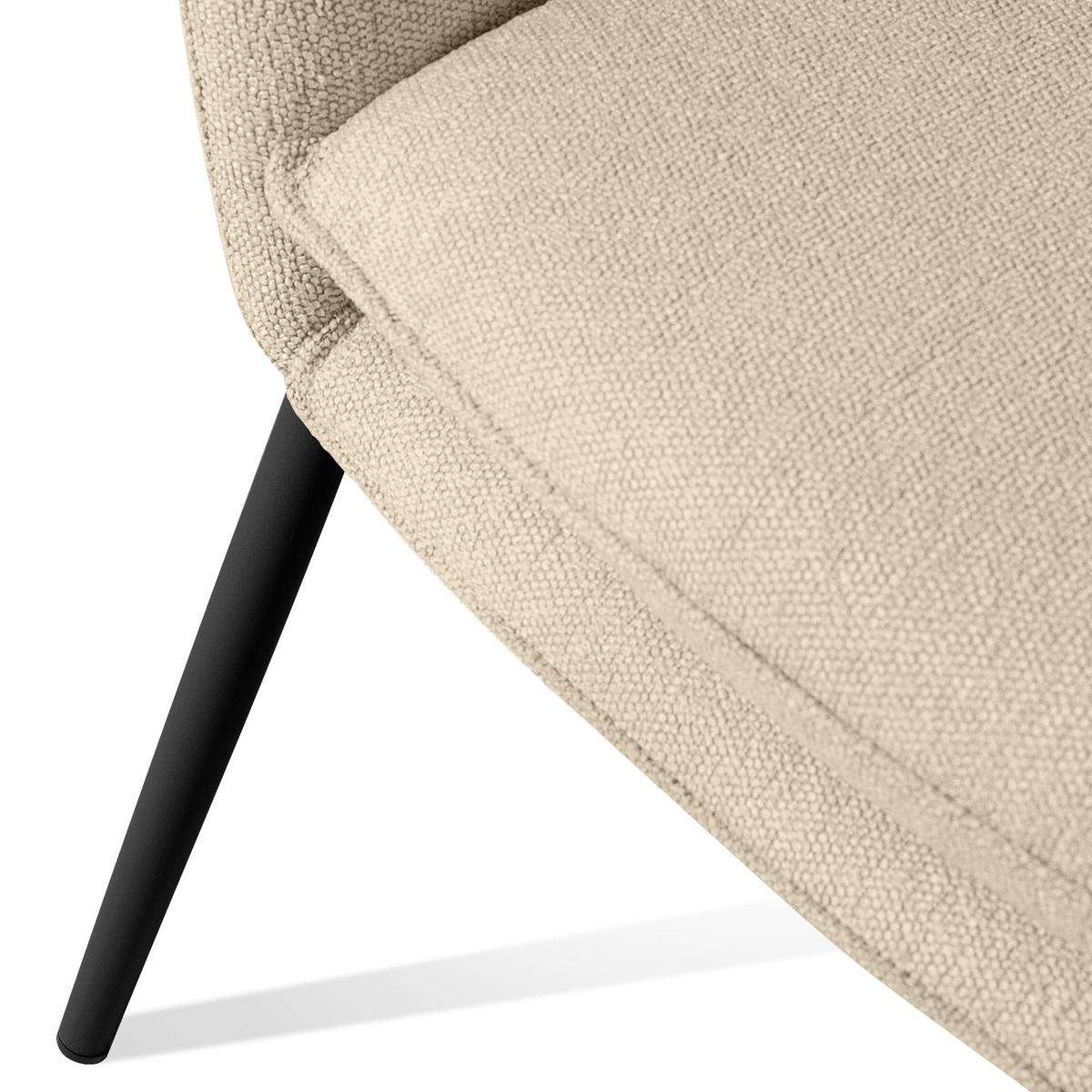 GARTENMÖBELSET SOLIS Gartenlounge-Set, creme/schwarz - Creme, Textil/Metall - KONSIMO®