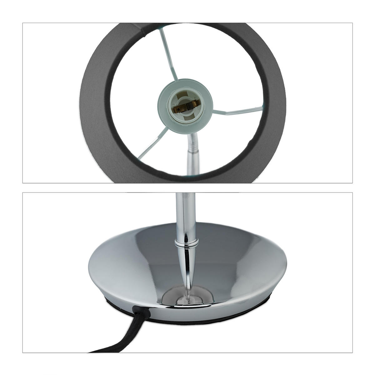 TISCHLAMPE - Multicolor, Textil/Metall (17/17/47cm) - Relaxdays