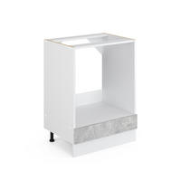 UNTERSCHRANK R-Line Beton 60 cm mit Großnische, ohne AP - Weiß/Grau, Holzwerkstoff (60/81.6/46cm) - Vicco