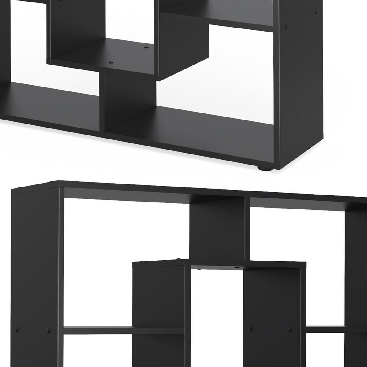 RAUMTEILER Schwarz 107.2 x 143 cm - Schwarz, Holzwerkstoff (107.2/143/29cm) - Vicco