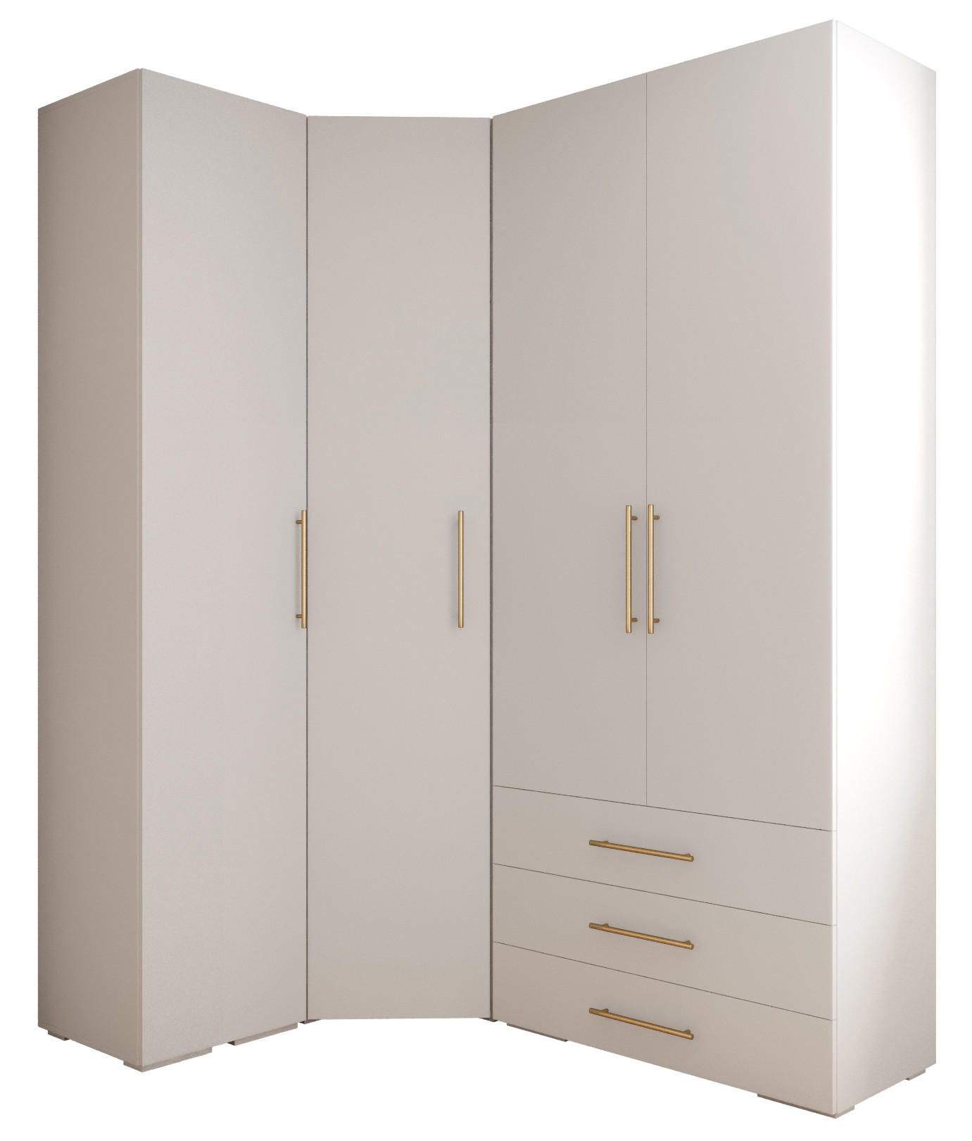 GARDEROBEN-SET 236,7/181,7/47 - Goldfarben/Weiß, Holz/Kunststoff (181.7/236.7/47cm) - Abiks Möbel
