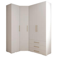 GARDEROBEN-SET 236,7/181,7/47 - Goldfarben/Weiß, Holz/Kunststoff (181.7/236.7/47cm) - Abiks Möbel