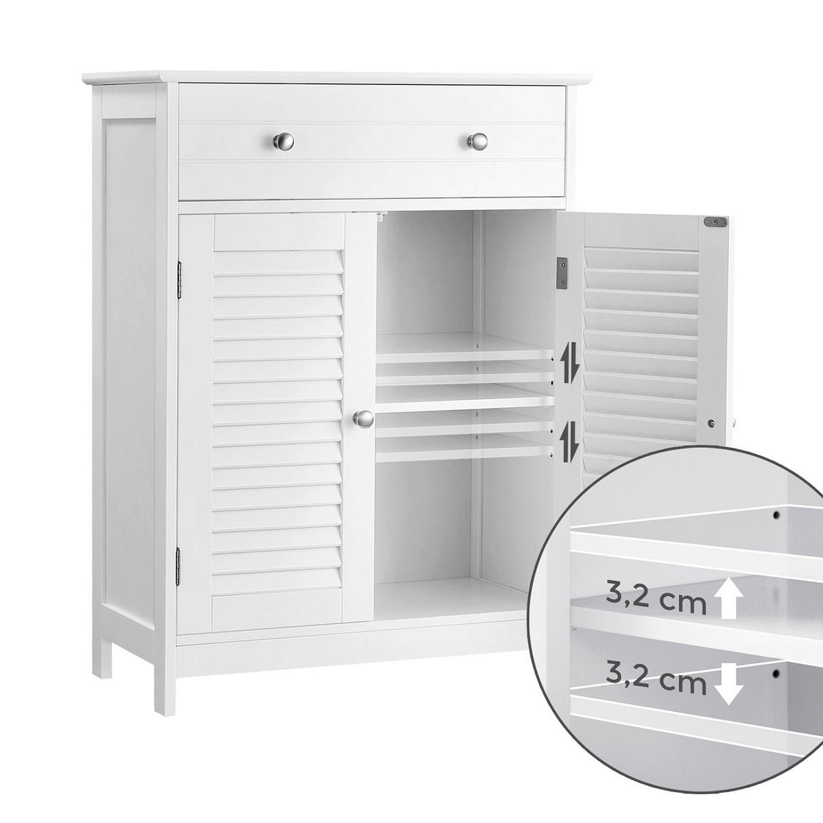 BADEZIMMERSCHRANK AUFBEWAHRUNGSSCHRANK - Weiß, Holzwerkstoff (30/80/60cm) - Hansiro