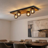 LED DECKENLEUCHTE Metall Schwarz Rauchglas - Schwarz, Glas (90/30/20cm) - Globo Lighting