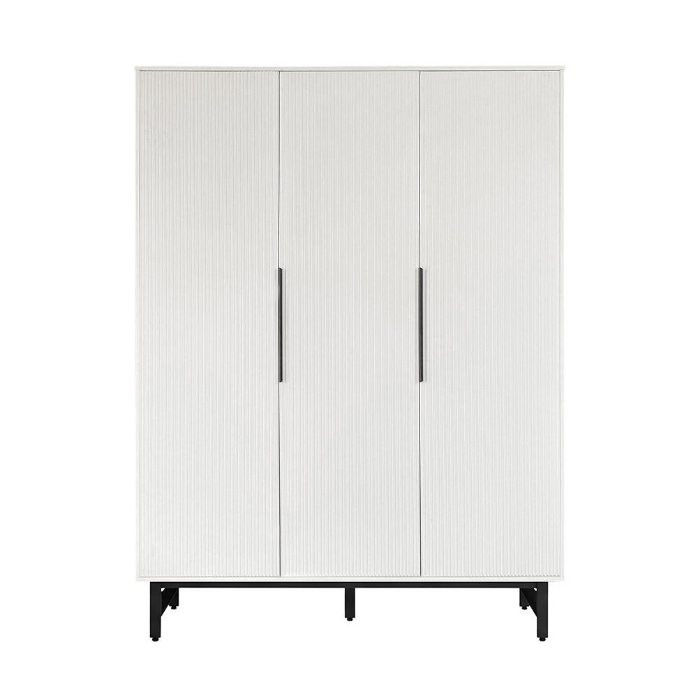 KLEIDERSCHRANK NYLA - Weiß, 150 x 200 cm - Weiß, Holzwerkstoff (150/200/60cm) - Home Deluxe