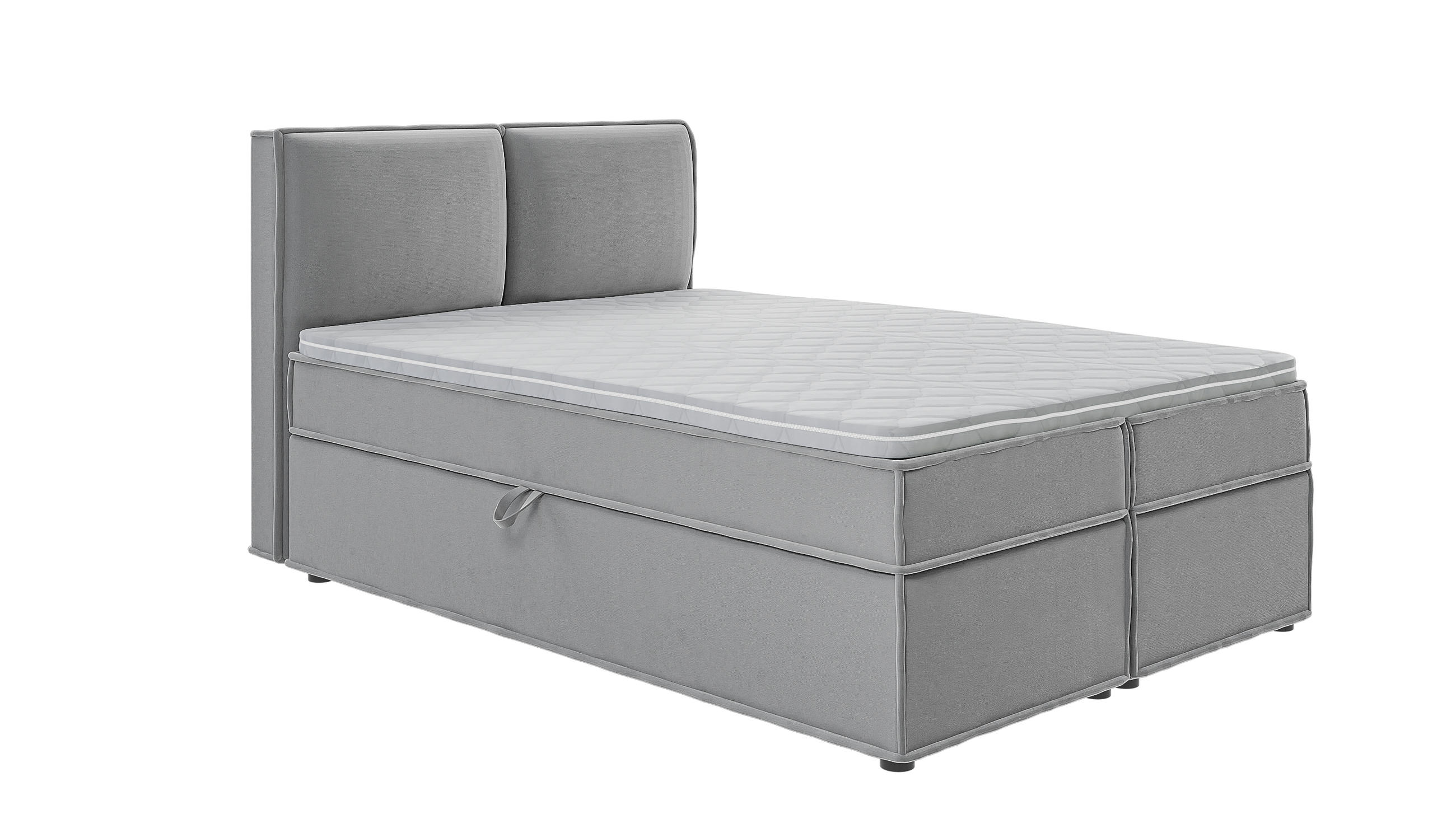 S-Style POSTEL BOXSPRING 140/200 cm Eclipse ze šedého mikrovlákna