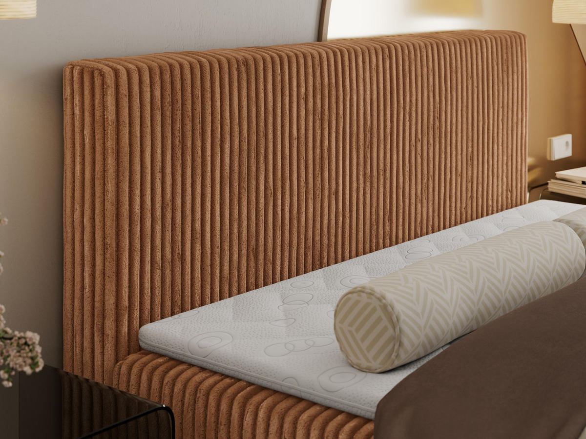 BOXBETT TILIANO 160/200 - Orange Cord - H3 - Orange, Textil (160/200cm)