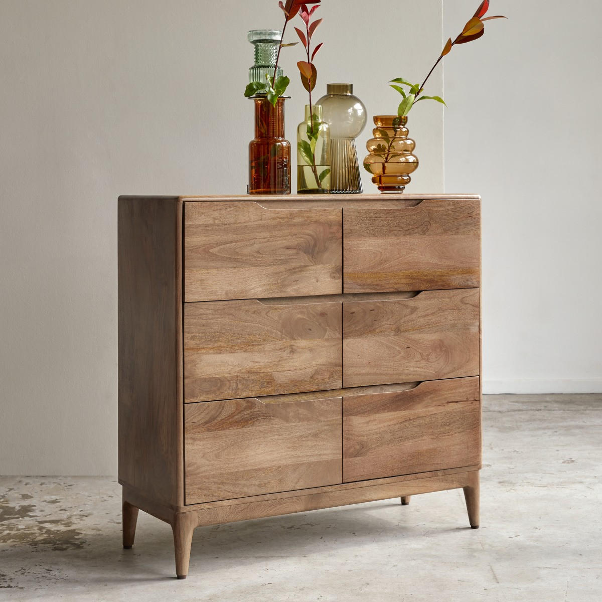 KOMMODE Gabrielle Braun aus Mango - Braun, Holz (100/100/40cm) - Tikamoon