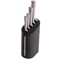 MESSERBLOCK - Kochmesser, Brotmesser, Fleischmesser, Officemesser & Schälmesser 6-teilig - Schwarz, Holz (2/2/1cm) - Blackwell