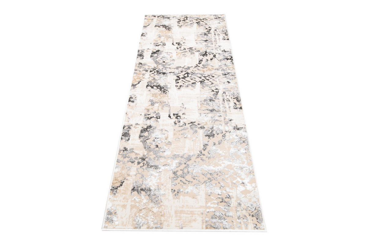 LÄUFER Crystal Hellgrau Marmor Optik 80/500 cm - Hellgrau, Textil (80/500cm) - Tapiso