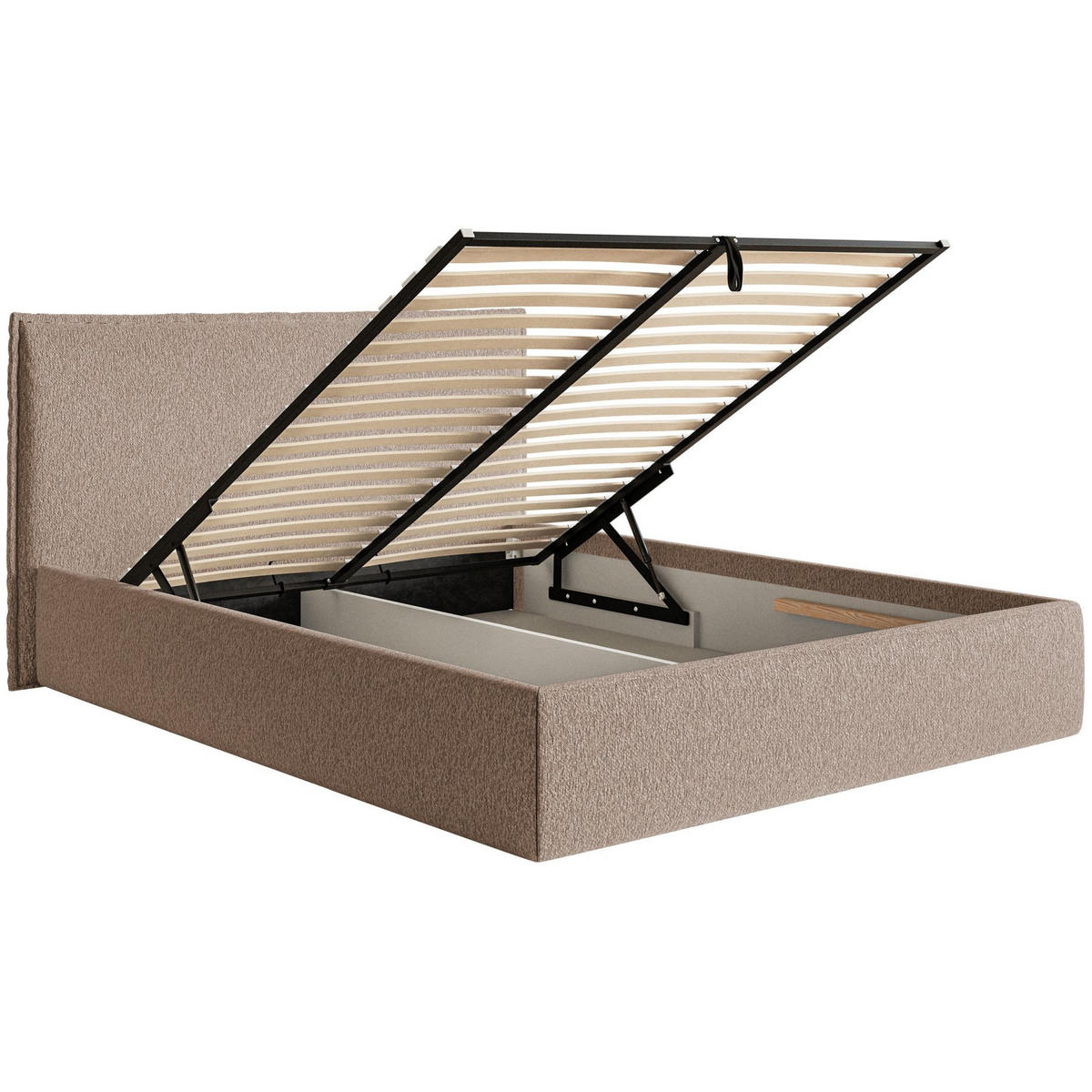 POLSTERBETT Softie Slim Dunkelbeige Chenille 160x200 - Beige, Textil (160/200cm) - Selsey